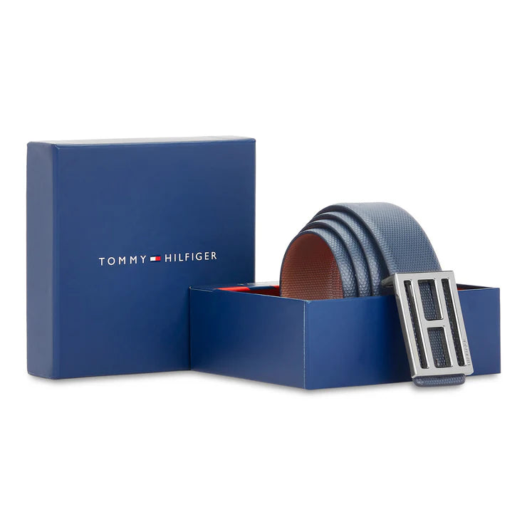 Tommy Hilfiger Thisted Men's Reversible Leather Belt Tan+Navy