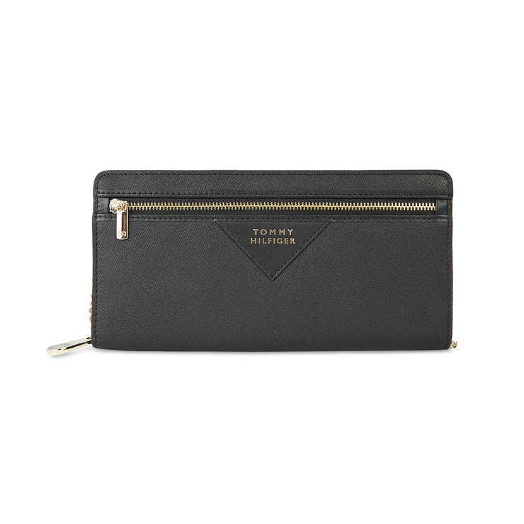 Tommy Hilfiger Nina Women's PU Zip Around Wallet With Sling Black