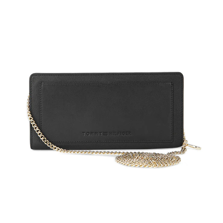 Tommy Hilfiger Nina Women's PU Zip Around Wallet With Sling Black