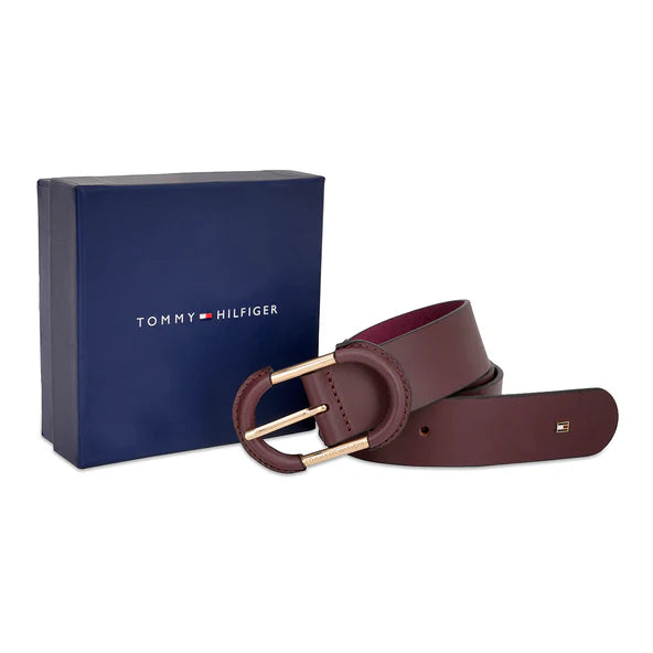 Tommy Hilfiger Shizune Women's Non Reversible Belt Wine