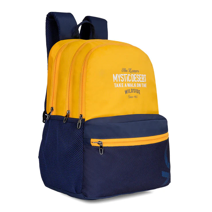 United Colors of Benetton Wilder Back to School Backpack Yellow+Navy