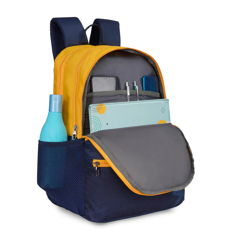 United Colors of Benetton Wilder Back to School Backpack Yellow+Navy