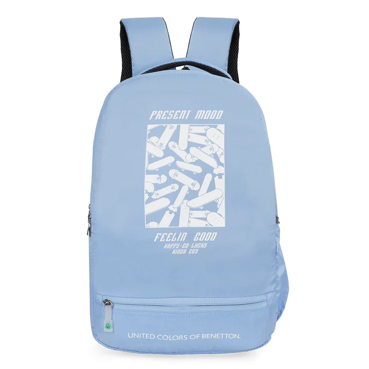 United Colors of Benetton Skater Back to School Backpack Light Blue