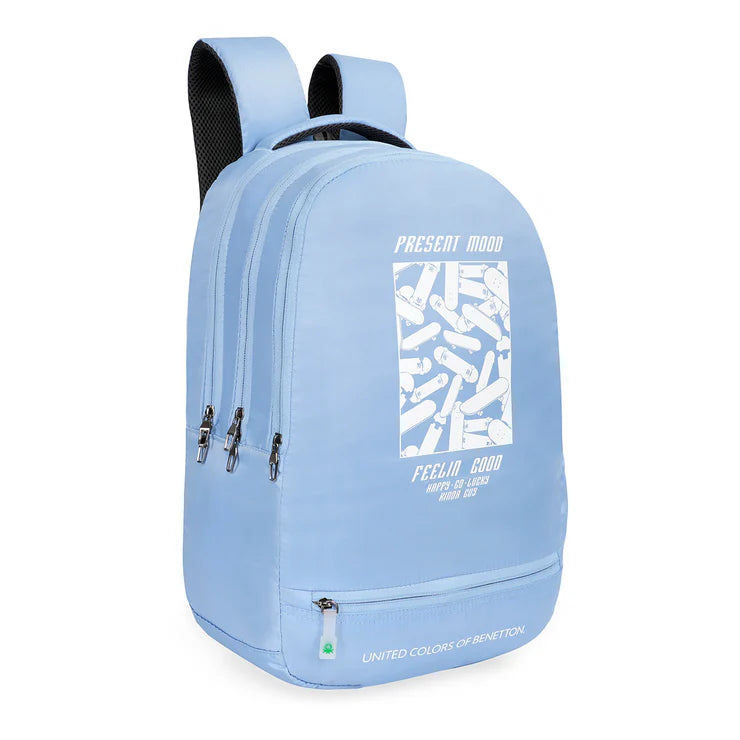 United Colors of Benetton Skater Back to School Backpack Light Blue