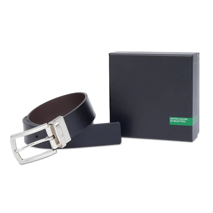 United Colors of Benetton Parc Men's Reversible Belt Black+Brown