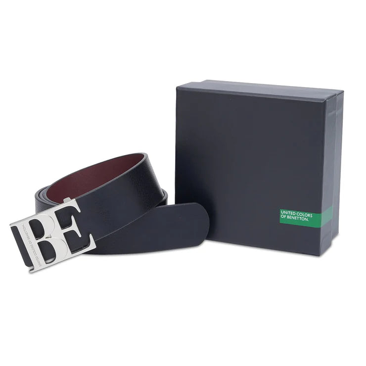 United Colors of Benetton Becco Men's Reversible Belt Black+Wine