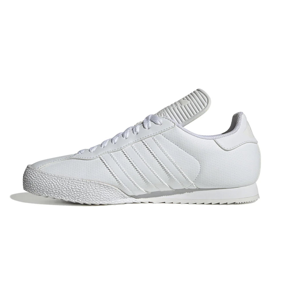 Adidas Samba Super White FZ3848 medial side view showing Samba branding and textured outsole
