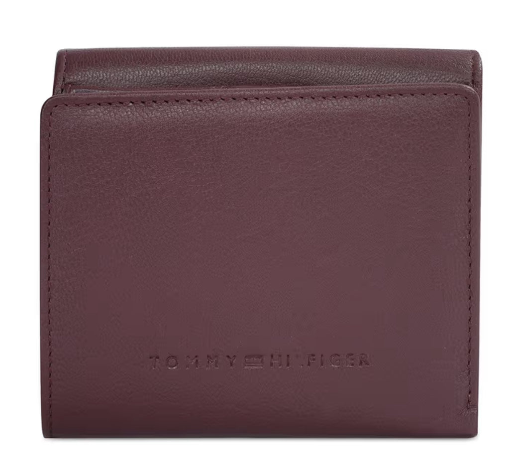 Tommy Hilfiger Teresa Women Small Flap Wallet with Sling Wine