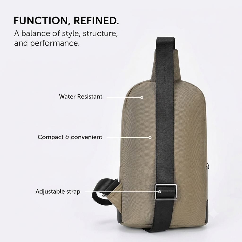 Tommy Hilfiger Cary Unisex Crossbody Beige & Black