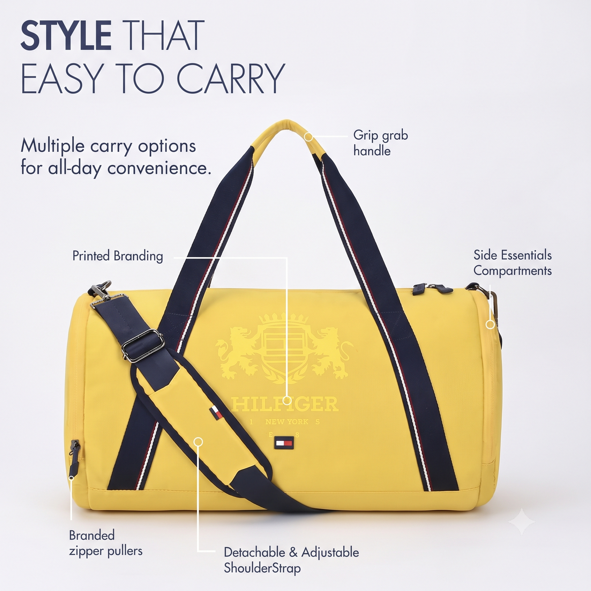 Tommy Hilfiger Yandel Unisex Gym Bag Mustard Yellow
