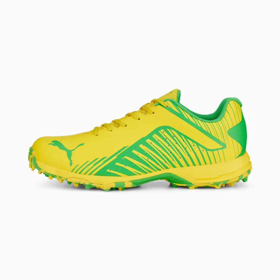 PUMA 22 FH Rubber Vibrant Yellow-PUMA Green Cricket Shoes