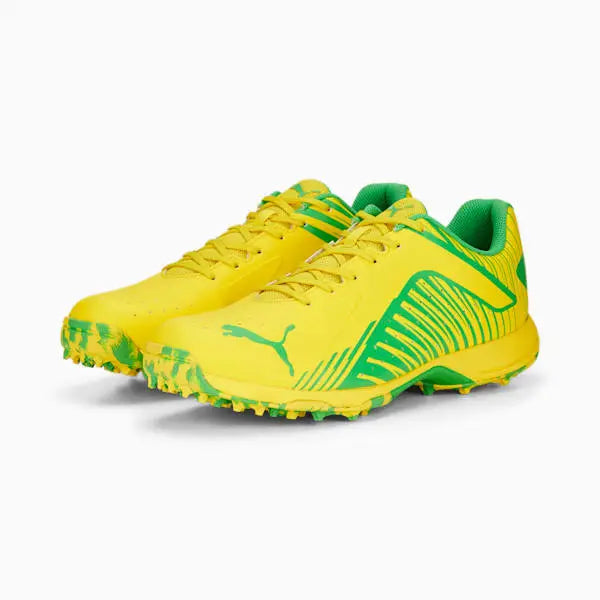 PUMA 22 FH Rubber Vibrant Yellow-PUMA Green Cricket Shoes