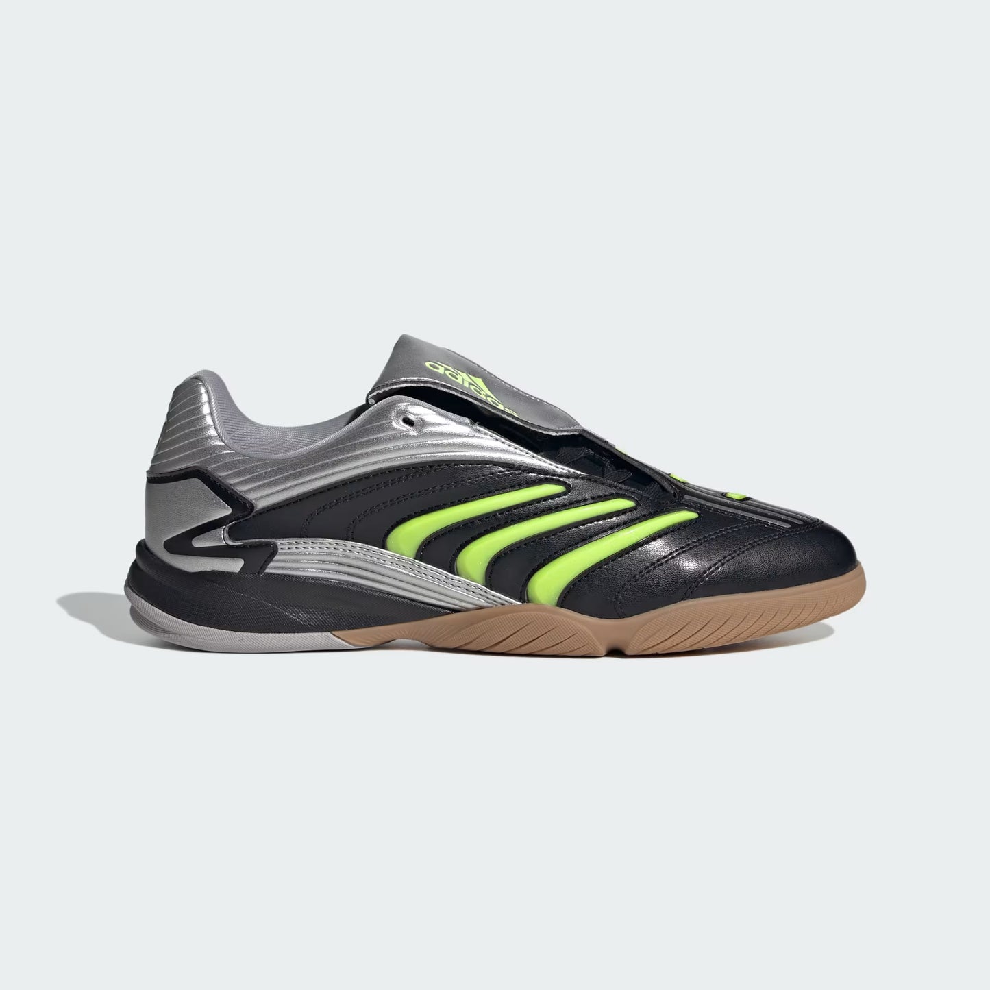 adidas Predator Sala Shoes in black side profile with textured upper and indoor sole