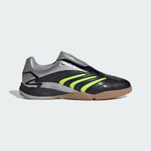 adidas Predator Sala Shoes in black side profile with textured upper and indoor sole