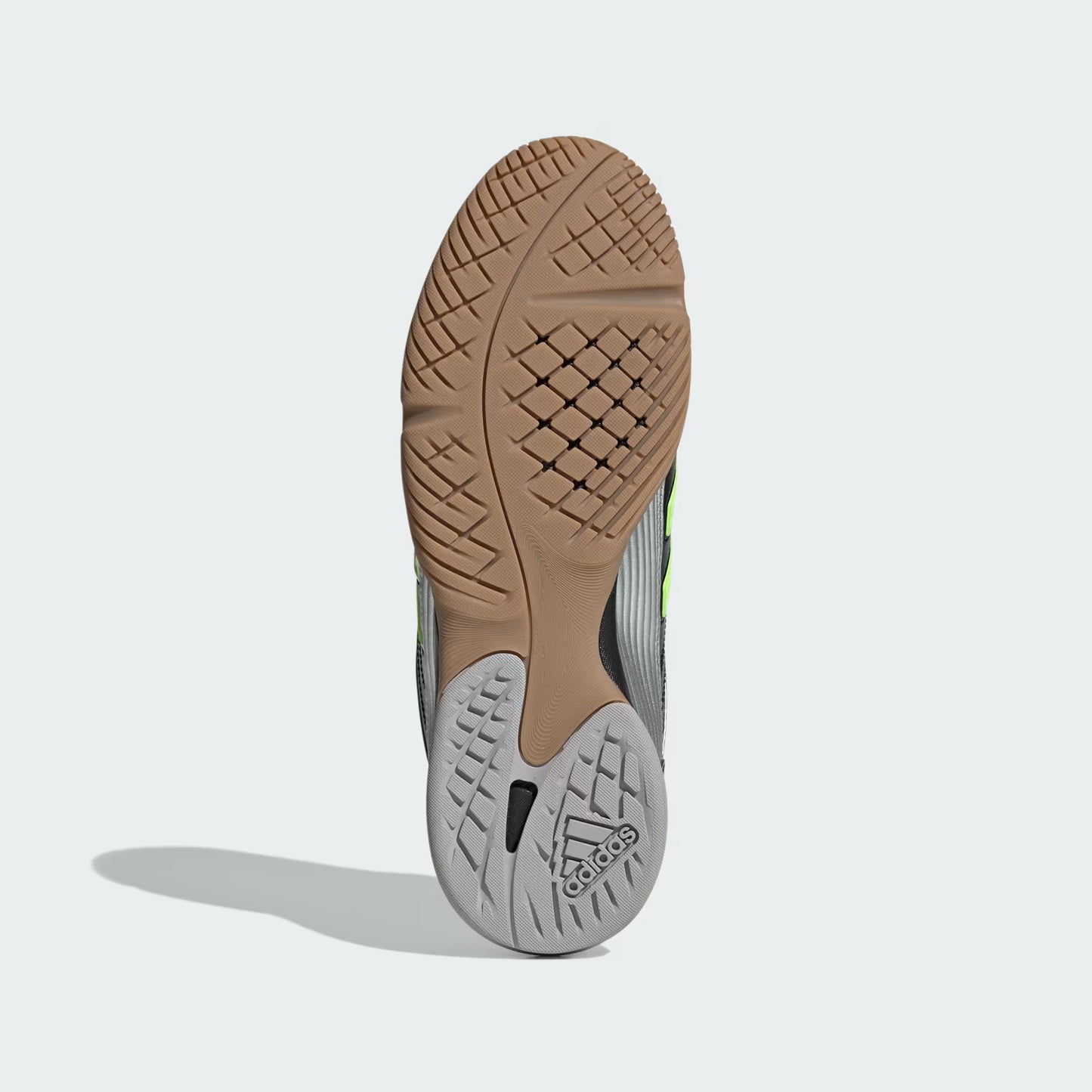 Outsole of adidas Predator Sala Shoes in black featuring non-marking indoor traction pattern
