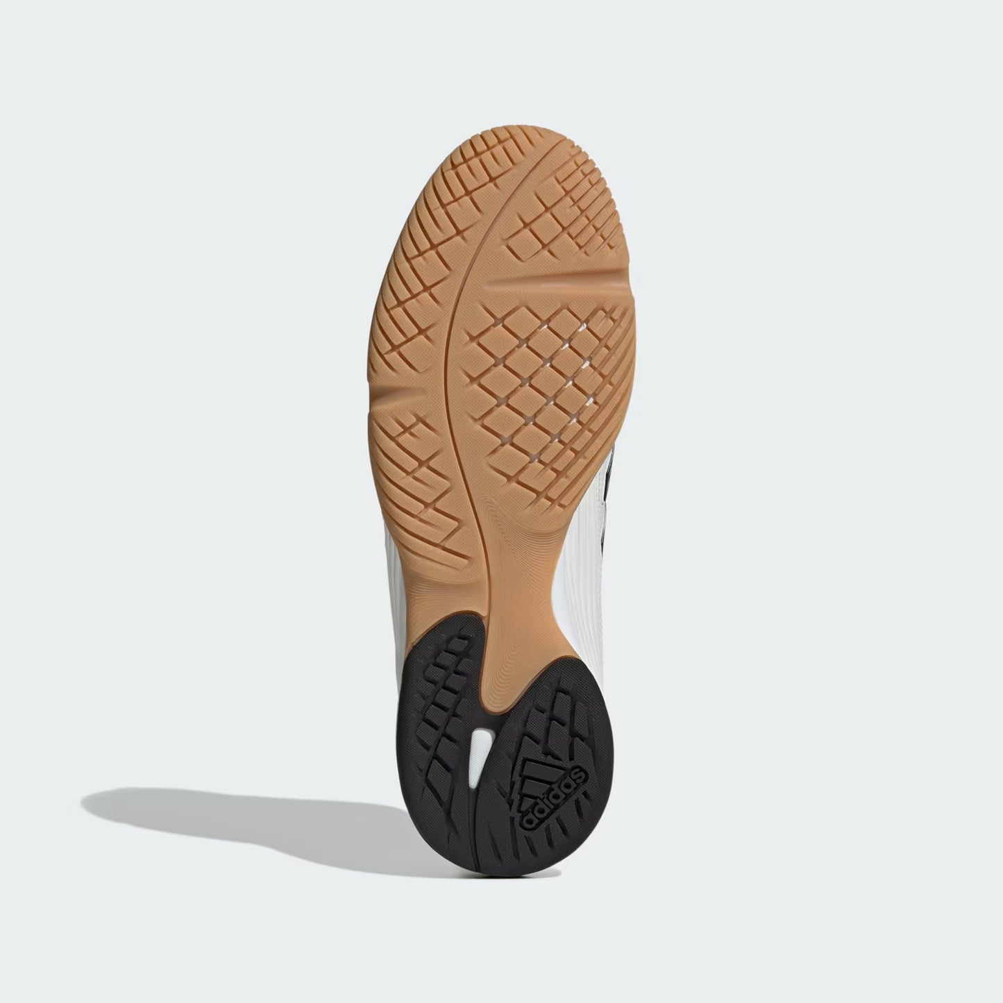 Adidas Predator Sala Shoes White JQ3915 medial side view showing external heel counter and 3-Stripes detailing
