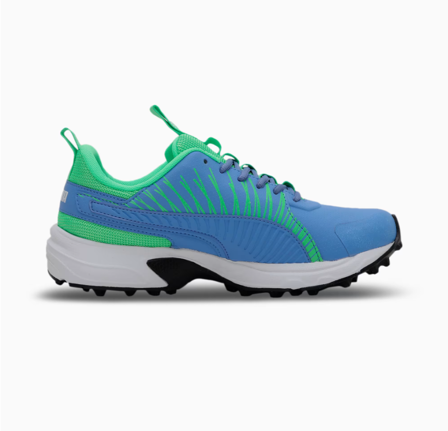 Puma Cricket Square Blue Glimmer-Elektro Green Cricket Shoes