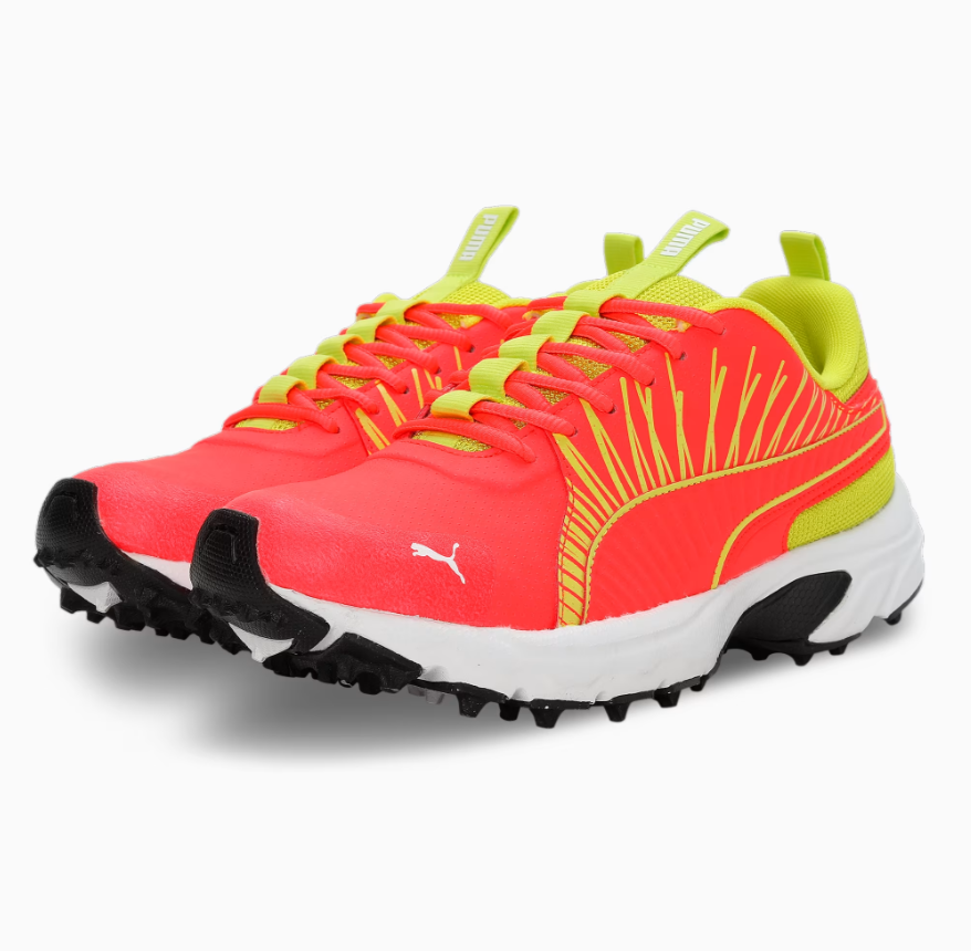 Puma Cricket Square Red Blast-Nrgy Yellow Cricket Shoes