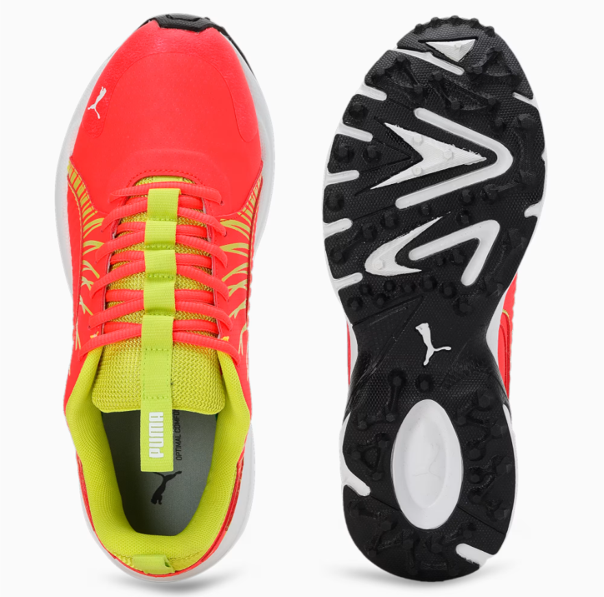 Puma Cricket Square Red Blast-Nrgy Yellow Cricket Shoes