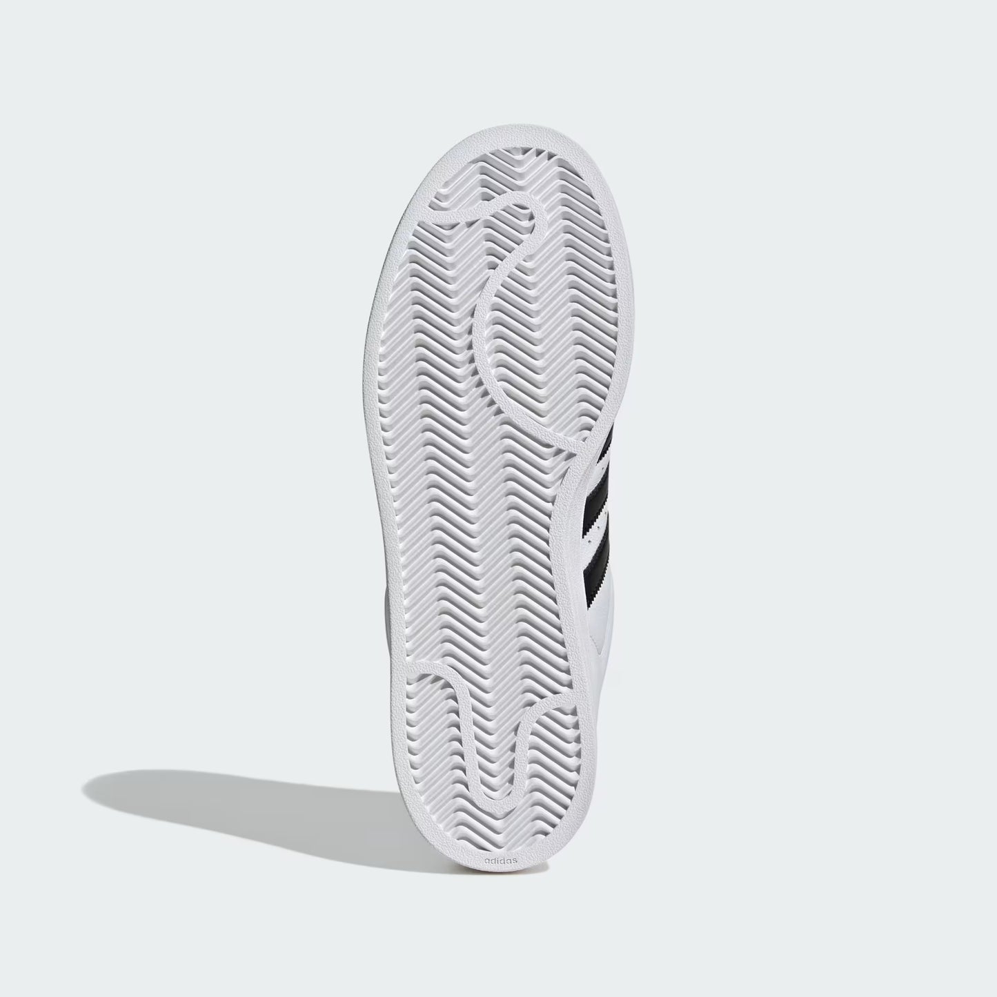 Outsole of adidas Superstar II Shoes showing herringbone traction pattern and durable rubber sole