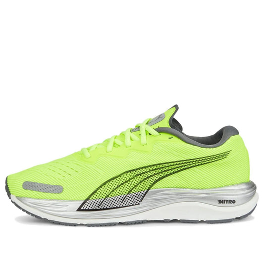 PUMA-Velocity Nitro 2 Lime Squeeze- Castlerock Running Shoes for Men 195337-11